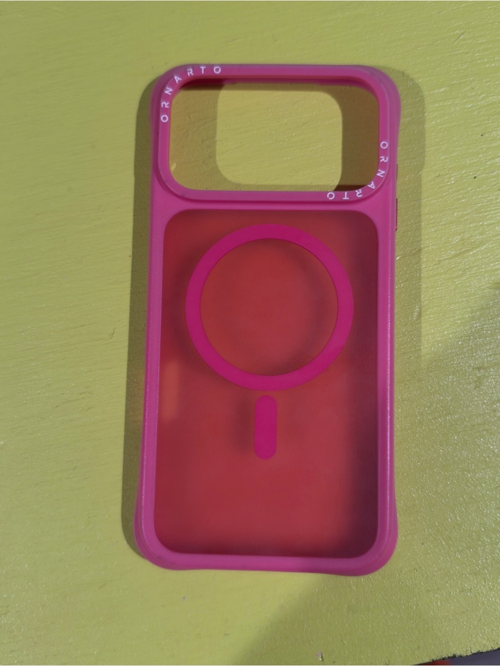 Pink MagSafe-Compatible iPhone 17/18 Pro Max Case. Ornarto Case. Pink.
